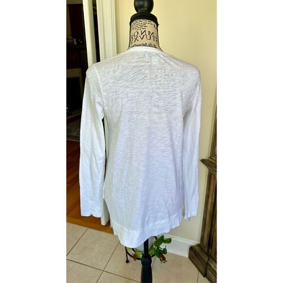 Sundance White Cotton Long Sleeve Tee - Picture 6 of 7